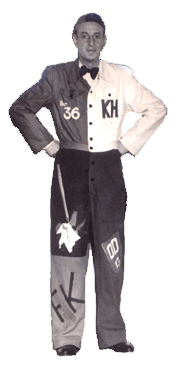 Max Ehrlich in stage prisoner uniform